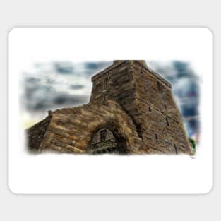 St Serf's Tower in Dysart, Scotland [Digital Architecture Illustration] Sticker